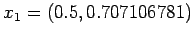 $ x_1 = (0.5, 0.707106781)$